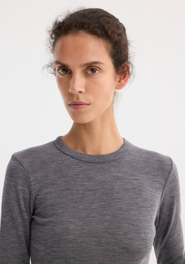 Róhe Fine Merino Longsleeve | Mid Grey Melange
