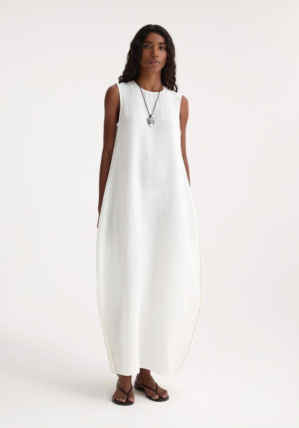 róhe hammered silk shaped dress | off white