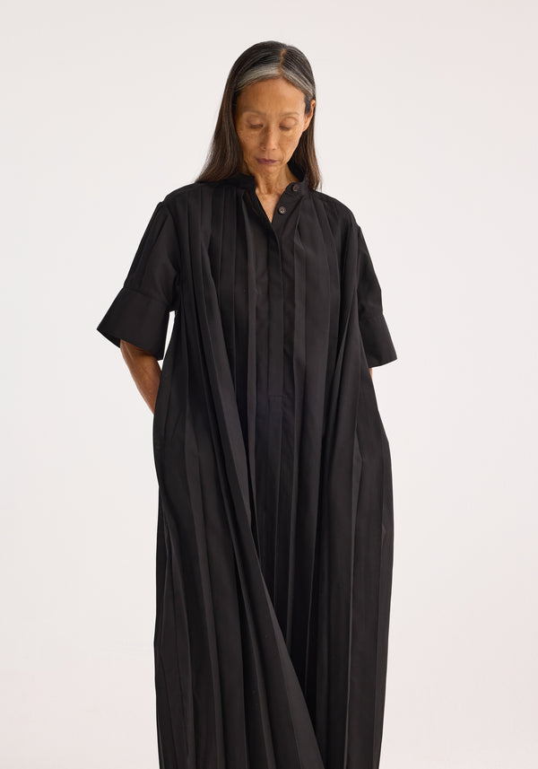 Róhe Harmonica Plissé Dress | Black