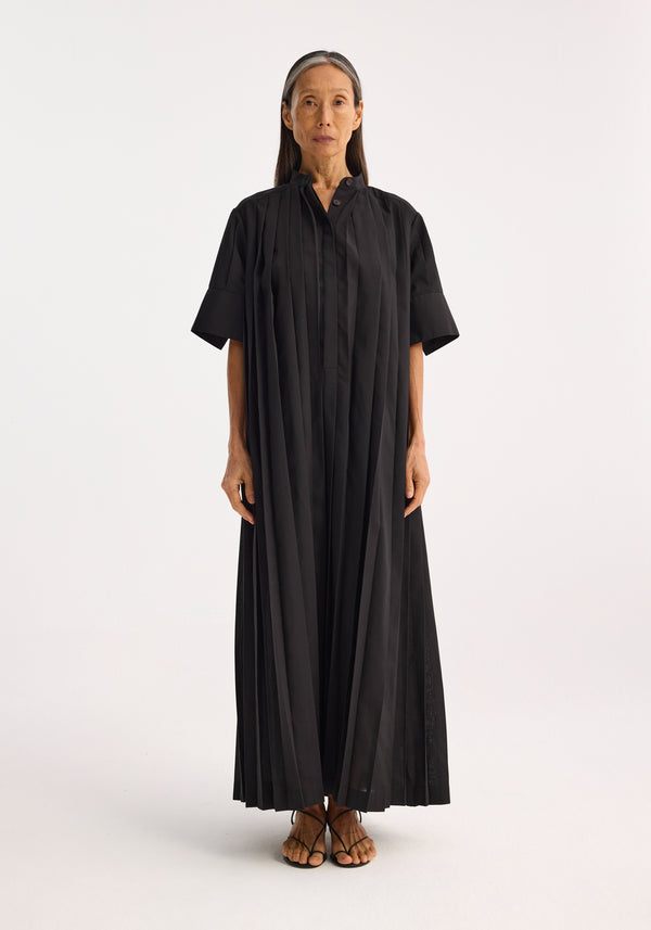 Róhe Harmonica Plissé Dress | Black