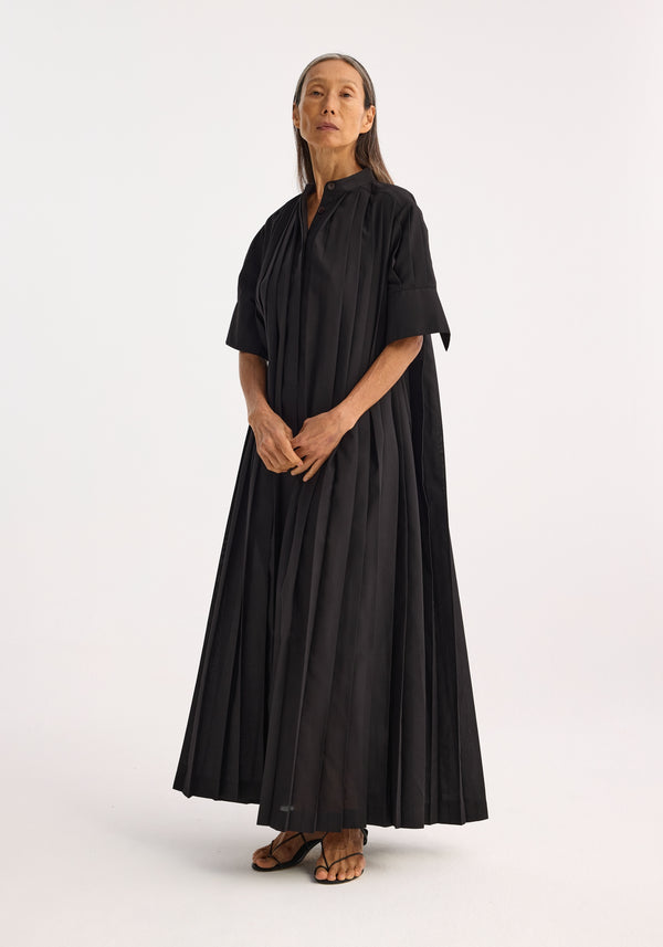 róhe harmonica plissé dress | black