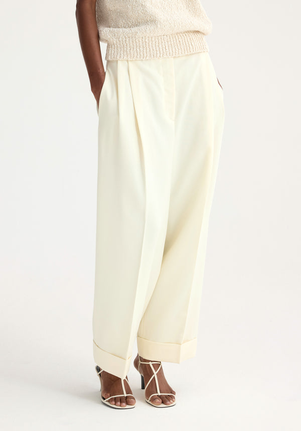 Róhe High-waist Turn-up Trousers | Off White
