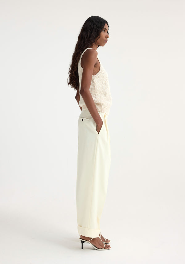 Róhe High-waist Turn-up Trousers | Off White