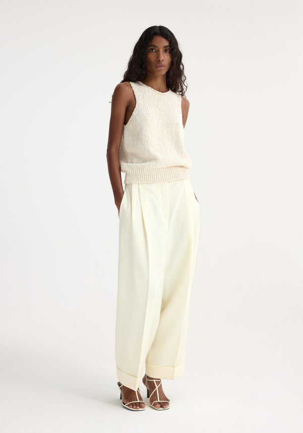 róhe high-waist turn-up trousers | off white