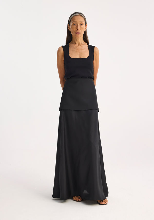 Róhe Integrated Fluid Silk Skirt | Black