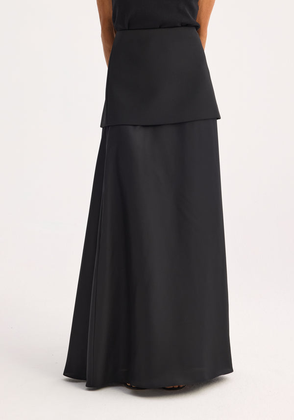 Róhe Integrated Fluid Silk Skirt | Black