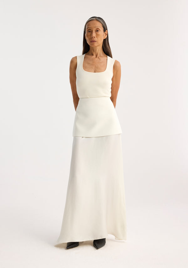 róhe integrated fluid silk skirt | cream