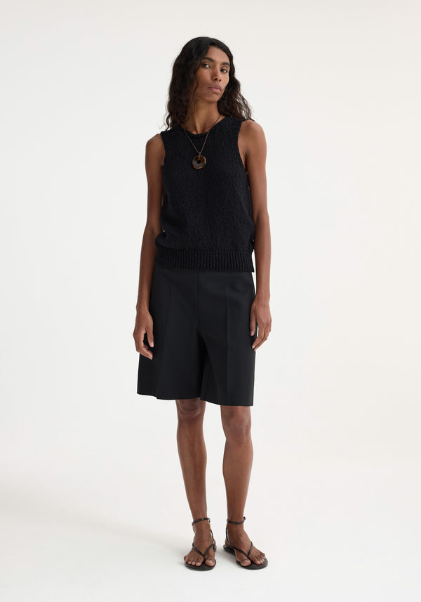 róhe knitted halter top | black