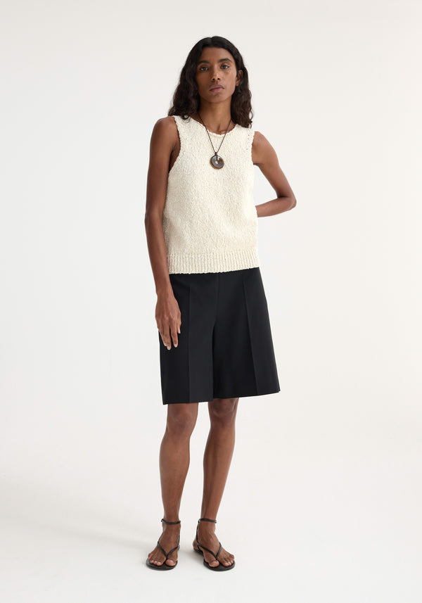 róhe knitted halter top | off white