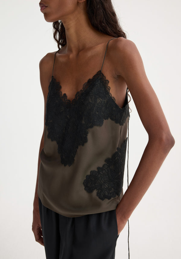 Róhe Lace Silk Camisole | Earth