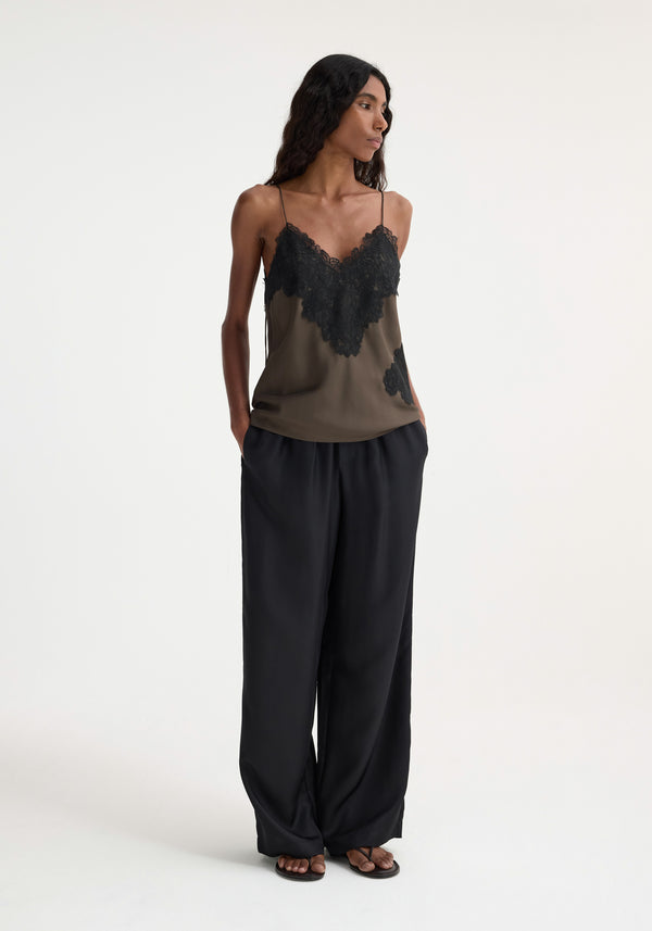 Róhe Lace Silk Camisole | Earth
