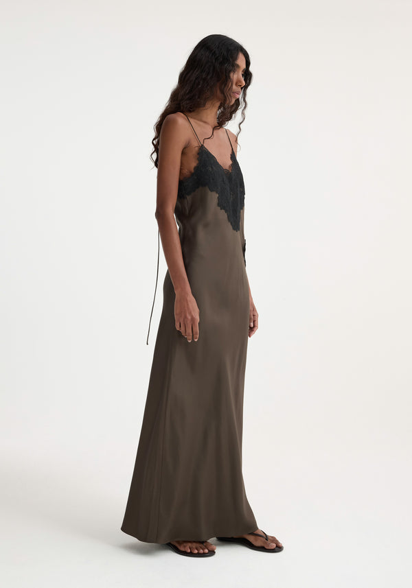 Róhe Lace Silk Slipdress | Earth