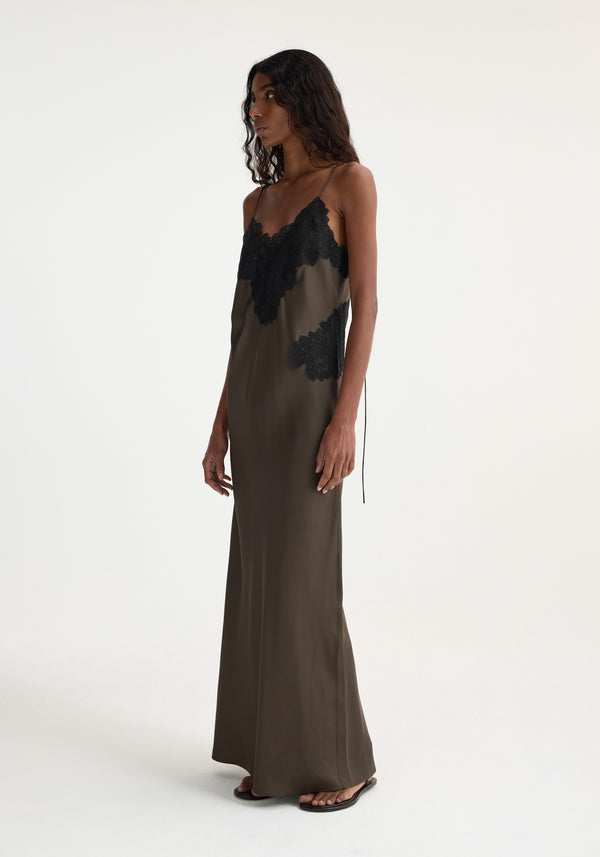 Róhe Lace Silk Slipdress | Earth