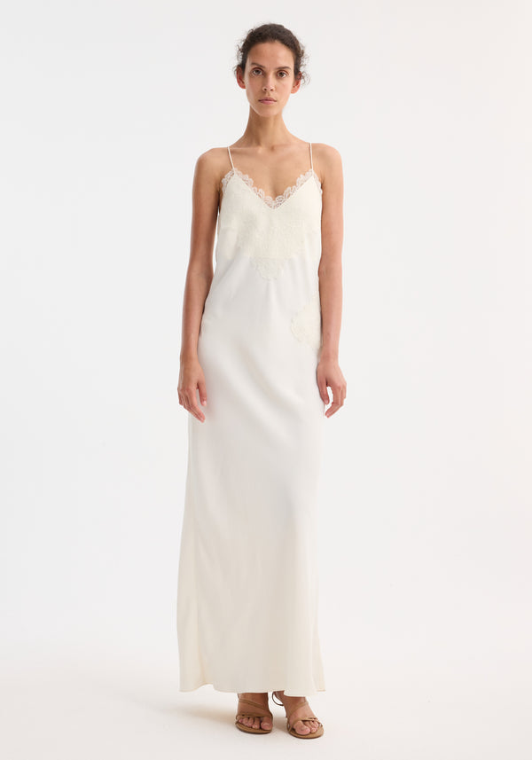 róhe lace slipdress | cream