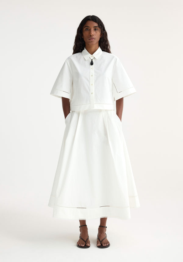 róhe ladder embroidered poplin shirt | optic white