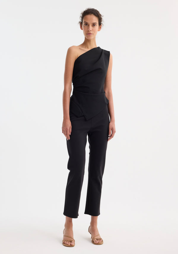 róhe lapel top | black