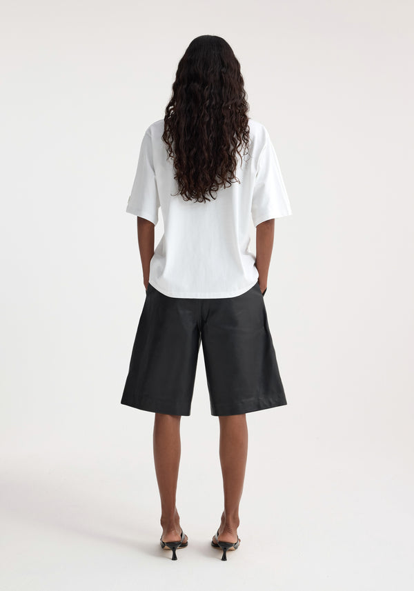 Róhe Leather Loose-fit Shorts | Black