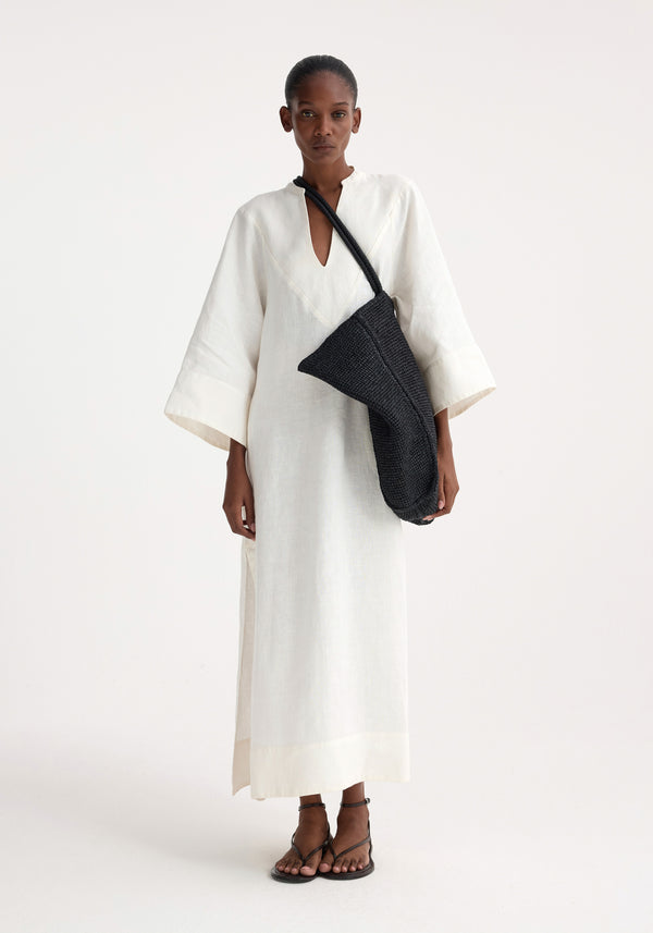 róhe linen kaftan dress | optic white