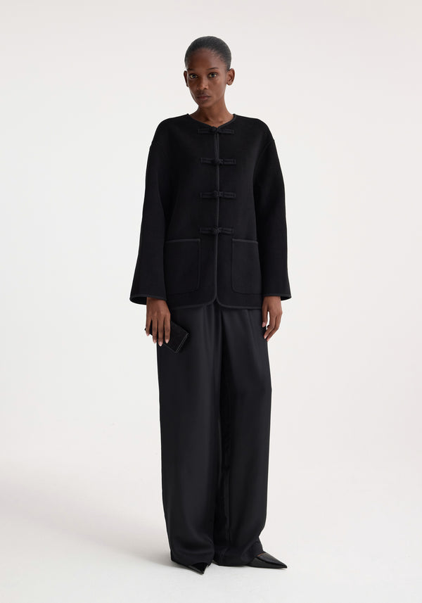 róhe mandarin double-faced wool jacket | black