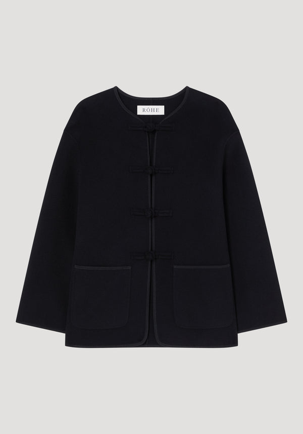 Róhe Mandarin Double-faced Wool Jacket | Black