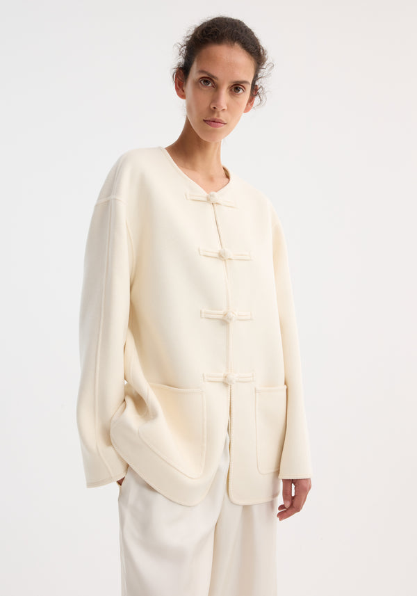 Róhe Mandarin Double-faced Wool Jacket | Off White