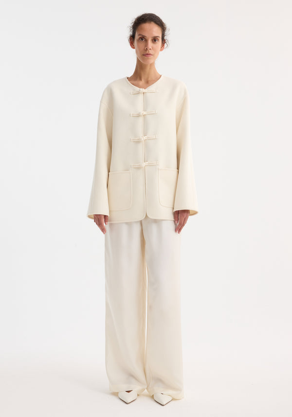 róhe mandarin double-faced wool jacket | off white
