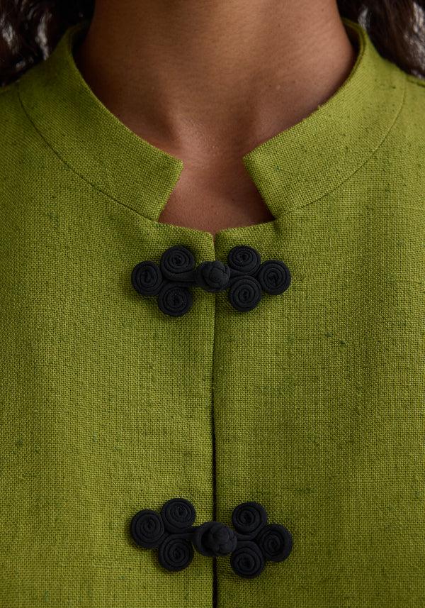 Róhe Mandarin Jacket | Garden Green