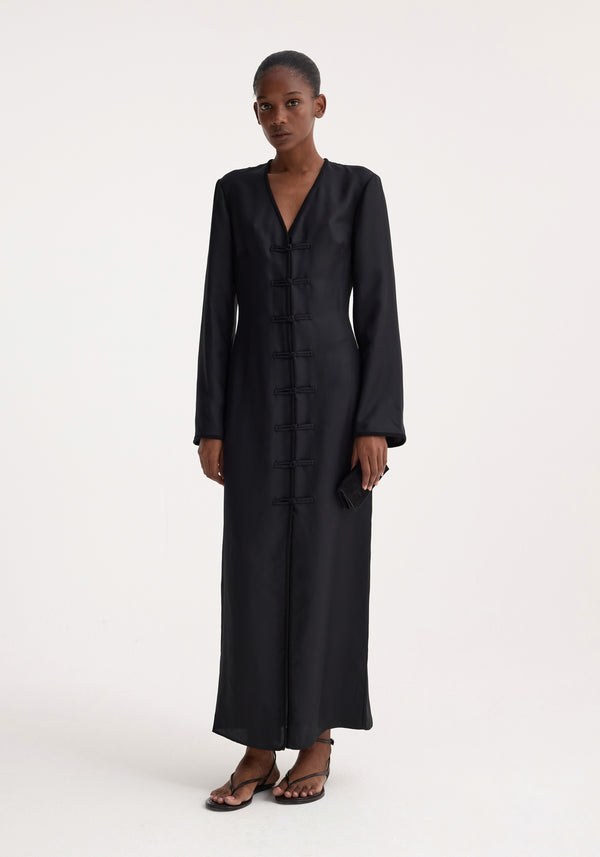 róhe mandarin silk dress | black