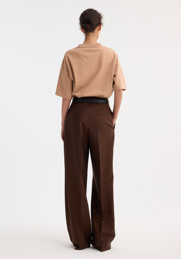 Róhe Mid-waist Tailored Trousers | Mahogany