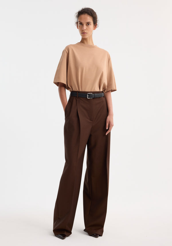 róhe mid-waist tailored trousers | mahogany