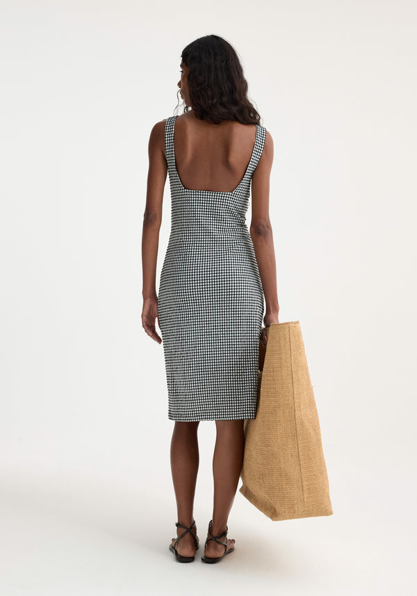 Róhe Mini Gingham Dress | Black Gingham Check