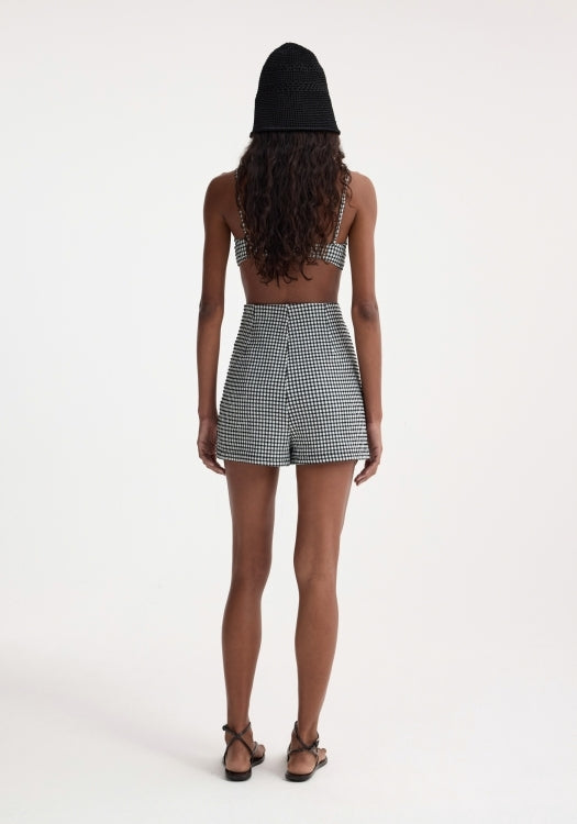 Róhe Mini Gingham Shorts | Black Gingham Check