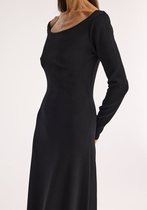 Róhe Off-shoulder Knitted Dress | Black
