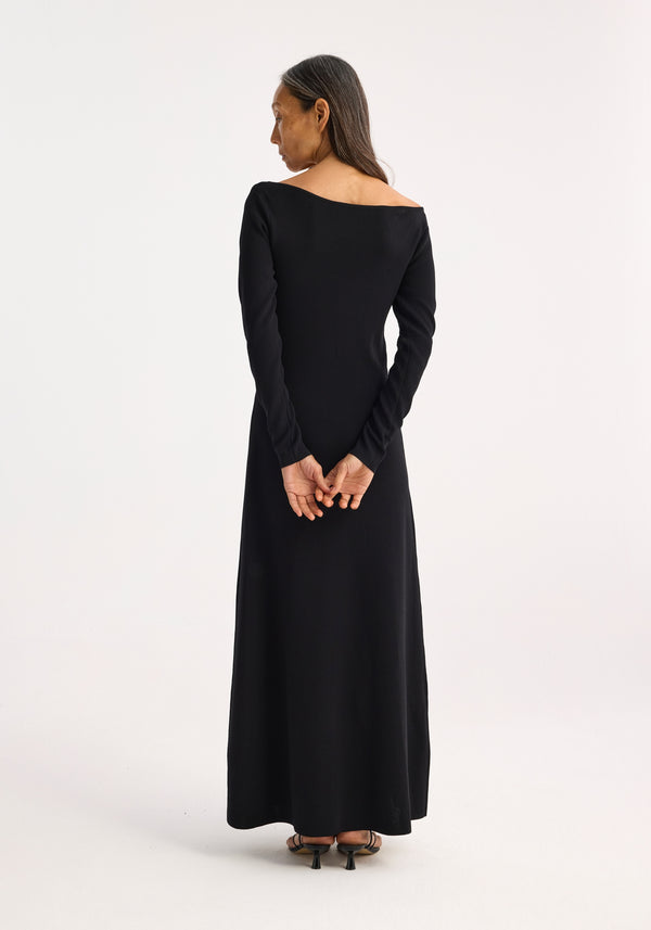 Róhe Off-shoulder Knitted Dress | Black