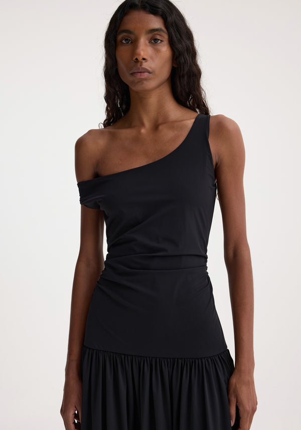 Róhe Off Shoulder Light Scuba Dress | Black