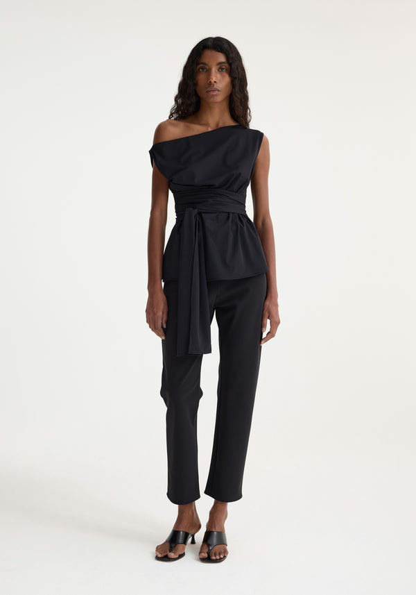 róhe off-shoulder wrap top | black