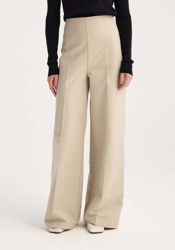 Róhe Palazzo-leg Trousers | Sand