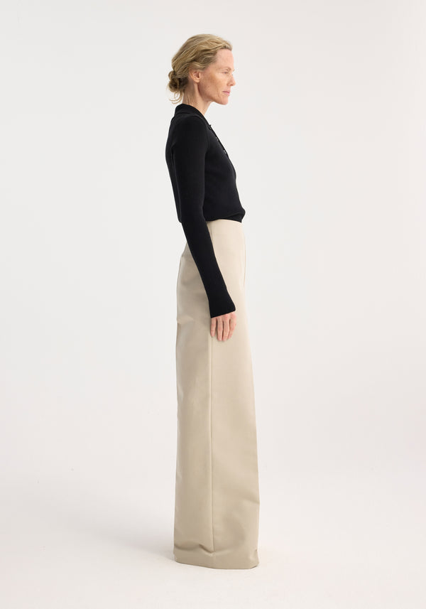 Róhe Palazzo-leg Trousers | Sand