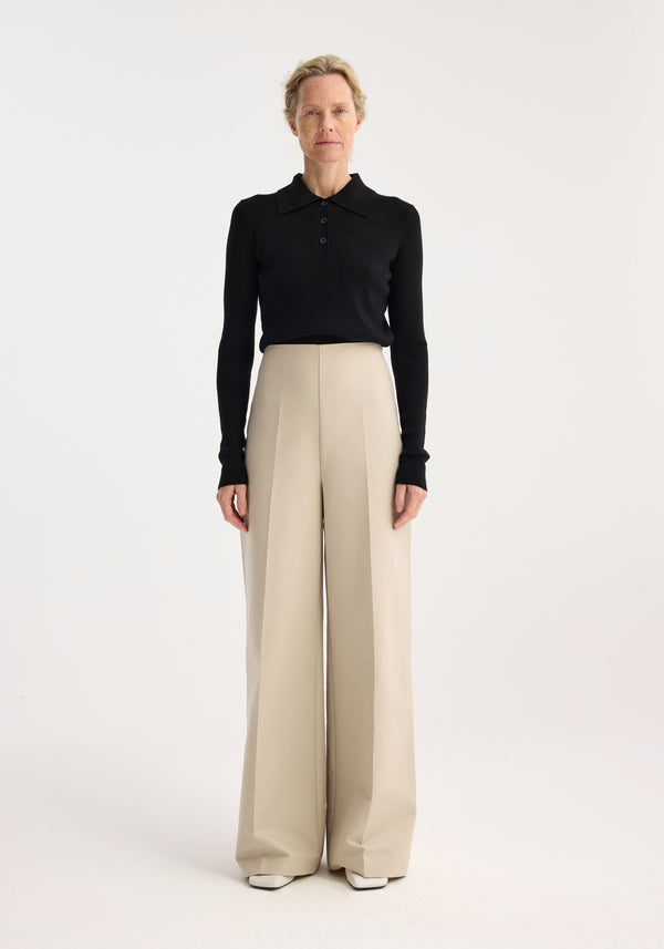 Róhe Palazzo-leg Trousers | Sand