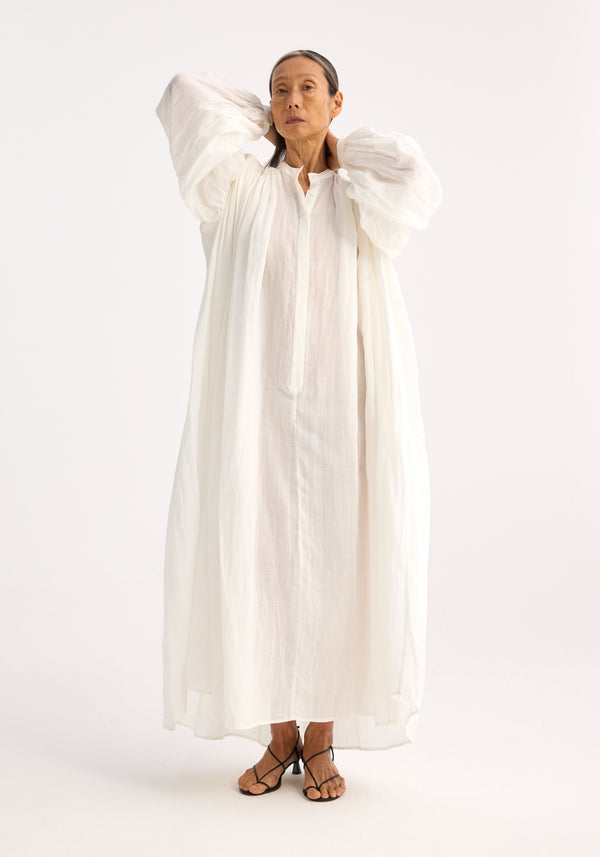 róhe pleated ramie dress | optic white