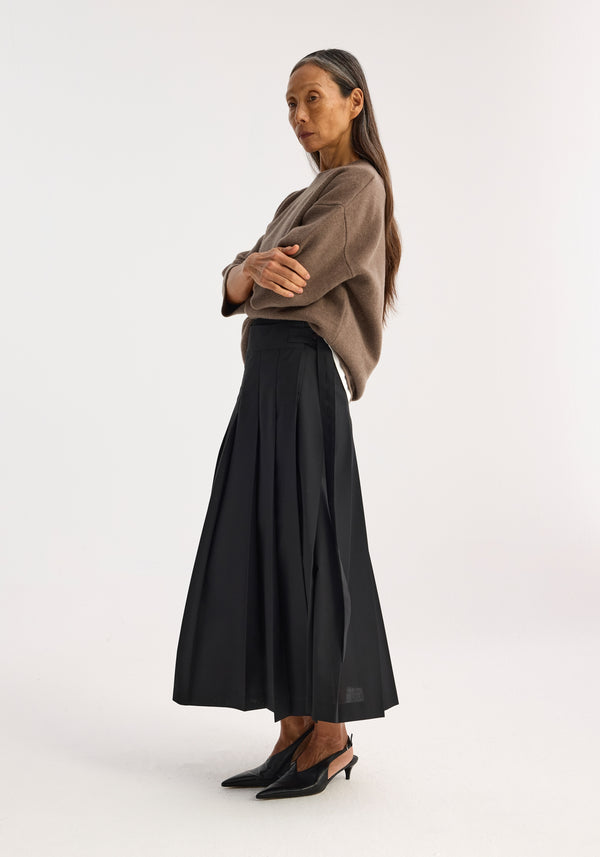 Róhe Plissé Wrap Skirt | Black