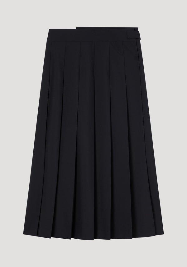 Róhe Plissé Wrap Skirt | Black