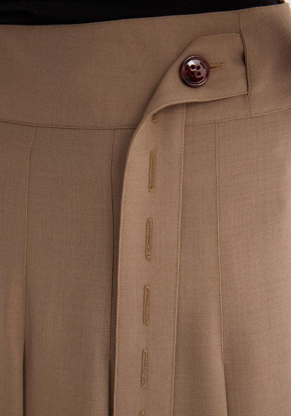 Róhe Plissé Wrap Skirt | Khaki