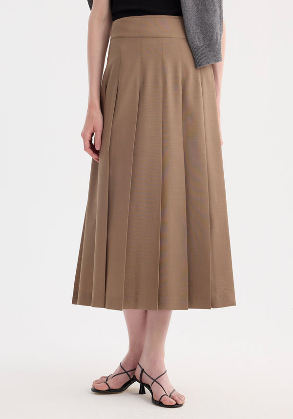 Róhe Plissé Wrap Skirt | Khaki