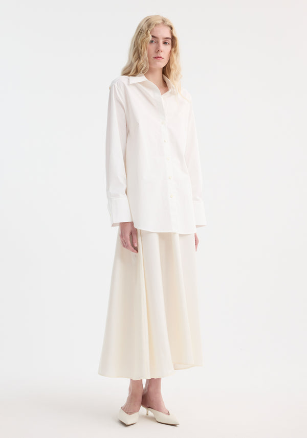 róhe poplin silk combined gilet-dress | optic white