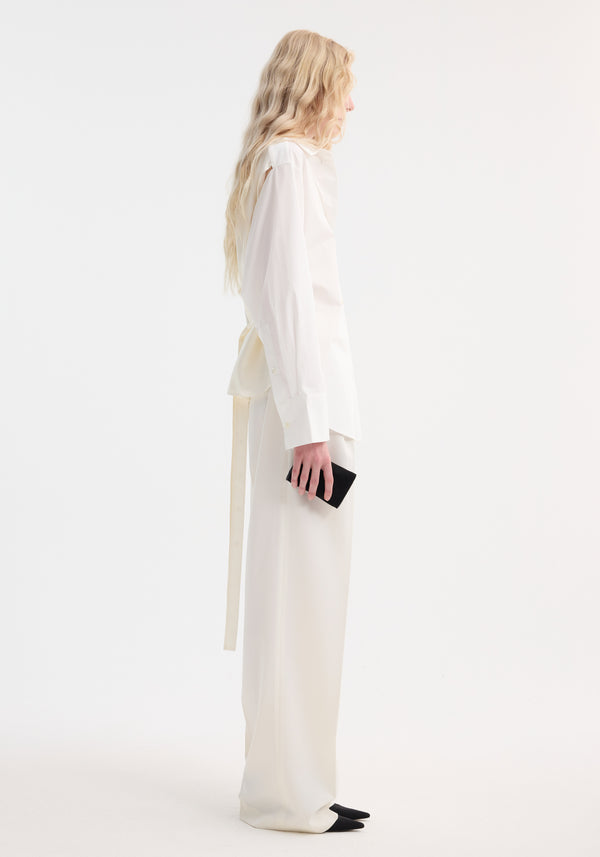 Róhe Poplin Silk Combined Gilet-shirt | Optic White