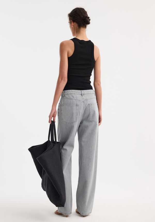 Róhe Racerback Merino Jersey Top | Black