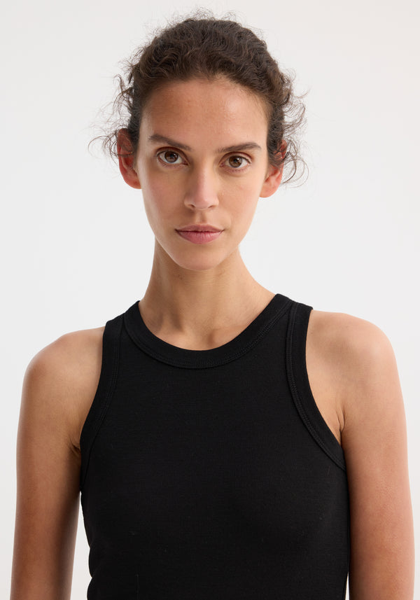 Róhe Racerback Merino Jersey Top | Black