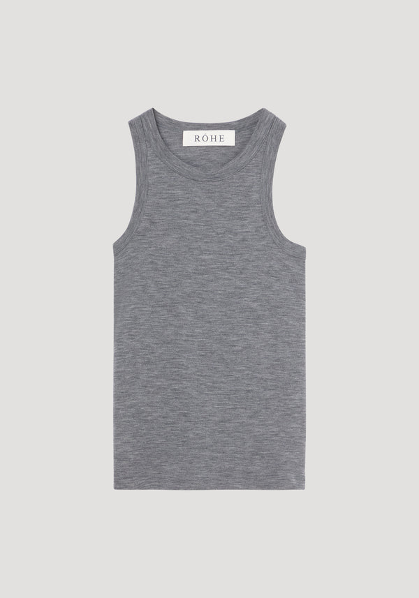 Róhe Racerback Merino Jersey Top | Mid Grey Melange