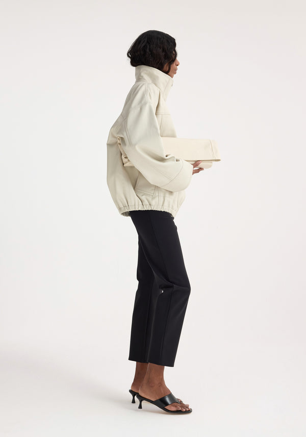 Róhe Reinvented Leather Jacket | Chalk